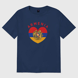 Футболка оверсайз мужская The Heart of Armenia, цвет: тёмно-синий