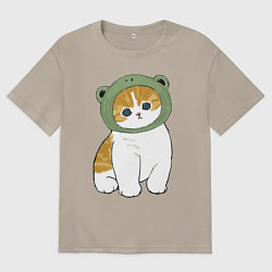 Футболка оверсайз мужская Котолягушонок, цвет: миндальный