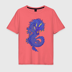 Футболка оверсайз мужская Blue dragon, цвет: коралловый