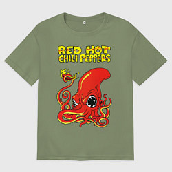Футболка оверсайз мужская RED HOT CHILI PEPPERS, цвет: авокадо