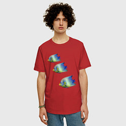 Футболка оверсайз мужская Рыба, цвет: красный — фото 2
