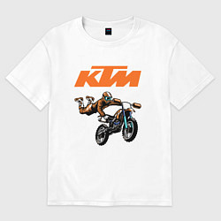 Футболка оверсайз мужская KTM МОТОКРОСС Z, цвет: белый