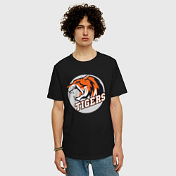 Футболка оверсайз мужская Sport Tigers, цвет: черный — фото 2