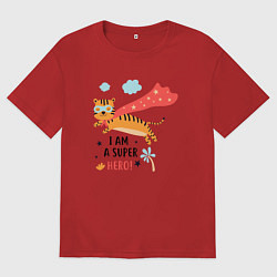 Футболка оверсайз мужская Я Супергерой, цвет: красный