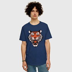 Футболка оверсайз мужская Tiger Soul, цвет: тёмно-синий — фото 2
