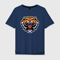 Футболка оверсайз мужская Tiger Head, цвет: тёмно-синий