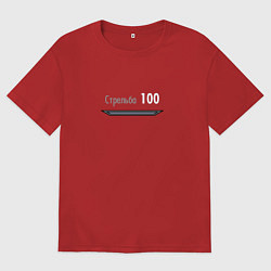 Футболка оверсайз мужская Стрельба, цвет: красный