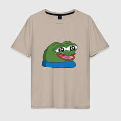 Футболка оверсайз мужская Pepe happy Пепе хеппи, цвет: миндальный