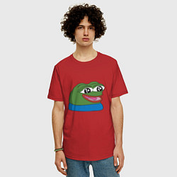 Футболка оверсайз мужская Pepe happy Пепе хеппи, цвет: красный — фото 2