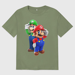 Футболка оверсайз мужская Mario Bros, цвет: авокадо