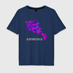 Футболка оверсайз мужская Армения Armenia, цвет: тёмно-синий