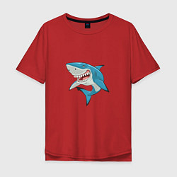 Футболка оверсайз мужская Акула-молот, цвет: красный