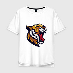 Футболка оверсайз мужская Roar - Tiger, цвет: белый