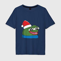 Мужская футболка оверсайз Pepe, pepe happy, Пепе хеппи, pepe happy new year