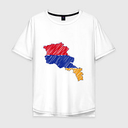Футболка оверсайз мужская Карта Армения, цвет: белый