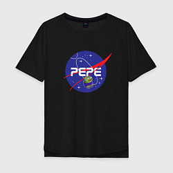 Футболка оверсайз мужская Pepe Pepe space Nasa, цвет: черный
