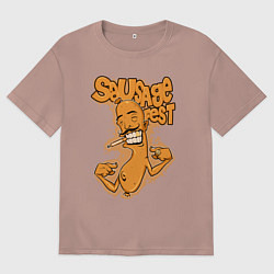 Футболка оверсайз мужская Cartoon sausage, цвет: пыльно-розовый