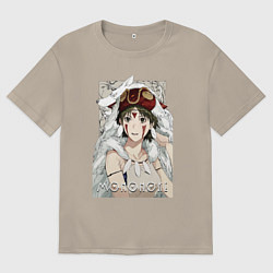 Футболка оверсайз мужская Princеss mononoke, цвет: миндальный