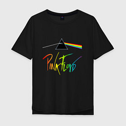 Футболка оверсайз мужская PINK FLOYD COLOR LOGO, цвет: черный