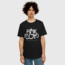 Футболка оверсайз мужская PINK FLOYD LOGO ПИНК ФЛОЙД ЛОГОТИП, цвет: черный — фото 2