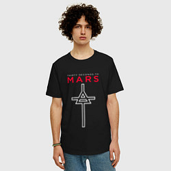 Футболка оверсайз мужская 30 Seconds To Mars, logo, цвет: черный — фото 2