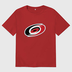 Футболка оверсайз мужская Каролина Харрикейнз логотип, цвет: красный