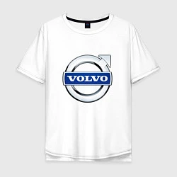 Футболка оверсайз мужская Volvo, логотип, цвет: белый