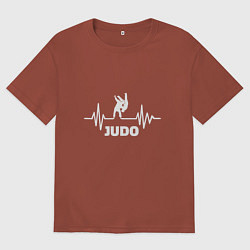 Футболка оверсайз мужская Пульс Дзюдо, цвет: кирпичный