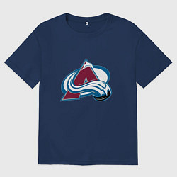 Футболка оверсайз мужская Колорадо Эвеланш логотип, цвет: тёмно-синий
