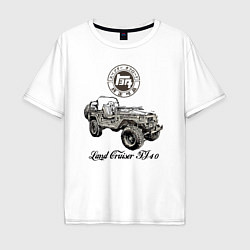 Футболка оверсайз мужская Toyota Land Cruiser FJ 40 off-road vehicle, цвет: белый