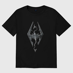 Футболка оверсайз мужская СКАЙРИМ ЛОГО SKYRIM LOGO, цвет: черный