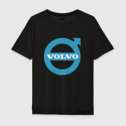 Футболка оверсайз мужская Volvo логотип, цвет: черный