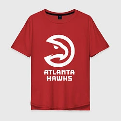 Футболка оверсайз мужская Атланта Хокс, Atlanta Hawks, цвет: красный