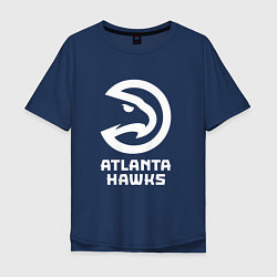 Футболка оверсайз мужская Атланта Хокс, Atlanta Hawks, цвет: тёмно-синий