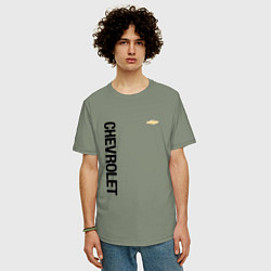 Футболка оверсайз мужская Шевроле Логотип, цвет: авокадо — фото 2