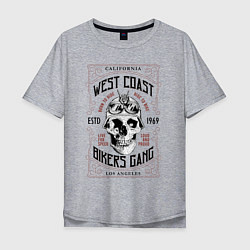 Футболка оверсайз мужская West Coast Bikers Gang, цвет: меланж