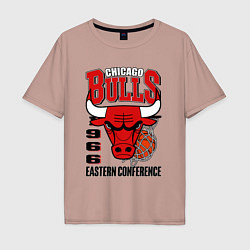 Футболка оверсайз мужская Chicago Bulls NBA, цвет: пыльно-розовый