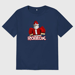 Футболка оверсайз мужская Санта Robloх, цвет: тёмно-синий