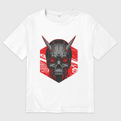 Футболка оверсайз мужская SHLSHK Cyber Skull Collection, цвет: белый
