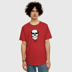 Футболка оверсайз мужская Smiling Skull, цвет: красный — фото 2