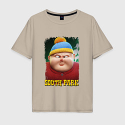 Футболка оверсайз мужская Eric Cartman 3D South Park, цвет: миндальный