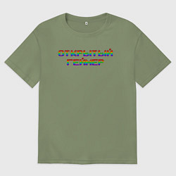 Футболка оверсайз мужская Открытый Геймер лого, цвет: авокадо