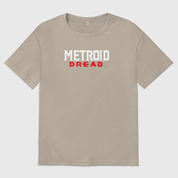 Футболка оверсайз мужская Metroid Dread Логотип, цвет: миндальный