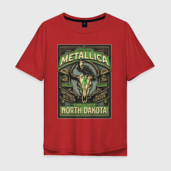 Футболка оверсайз мужская Metallica - North Dakota playbill, цвет: красный