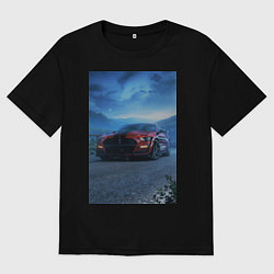Мужская футболка оверсайз Авто вечером
