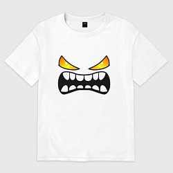 Футболка оверсайз мужская Geometry Dash: Demon Face, цвет: белый