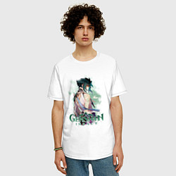 Футболка оверсайз мужская Сяо Xiao Genshin Impact, цвет: белый — фото 2
