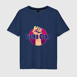 Футболка оверсайз мужская Bella Ciao Fist, цвет: тёмно-синий