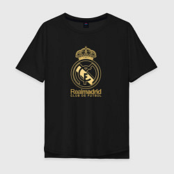 Футболка оверсайз мужская Real Madrid gold logo, цвет: черный