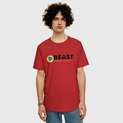 Футболка оверсайз мужская Mr Beast Philanthropy, цвет: красный — фото 2